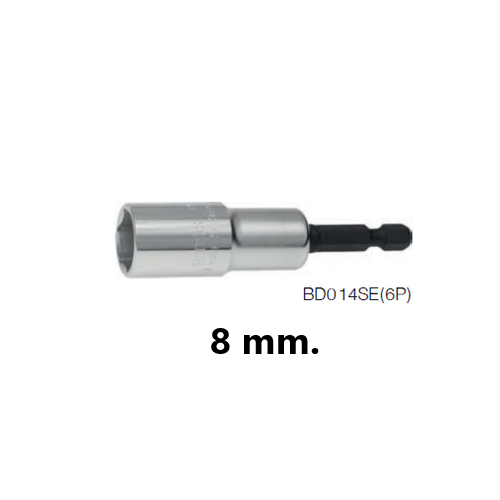 SKI - สกี จำหน่ายสินค้าหลากหลาย และคุณภาพดี | KOKEN BD014SE-8 ลูกบ๊อกสั้น 6P-8mm. ใช้กับไขควงไฟฟ้าแกน 1/4นิ้ว